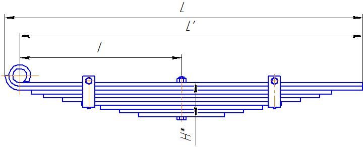 Листовая рессора чертеж