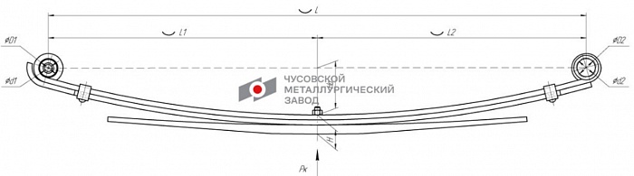 Задняя рессора Isuzu NLR85 3-листовая 8980015431