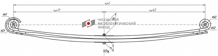 Передняя рессора Mercedes Axor 2-листовая