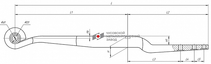 Полурессора гнутая ол BPW 1005801BW-D-13.75.1